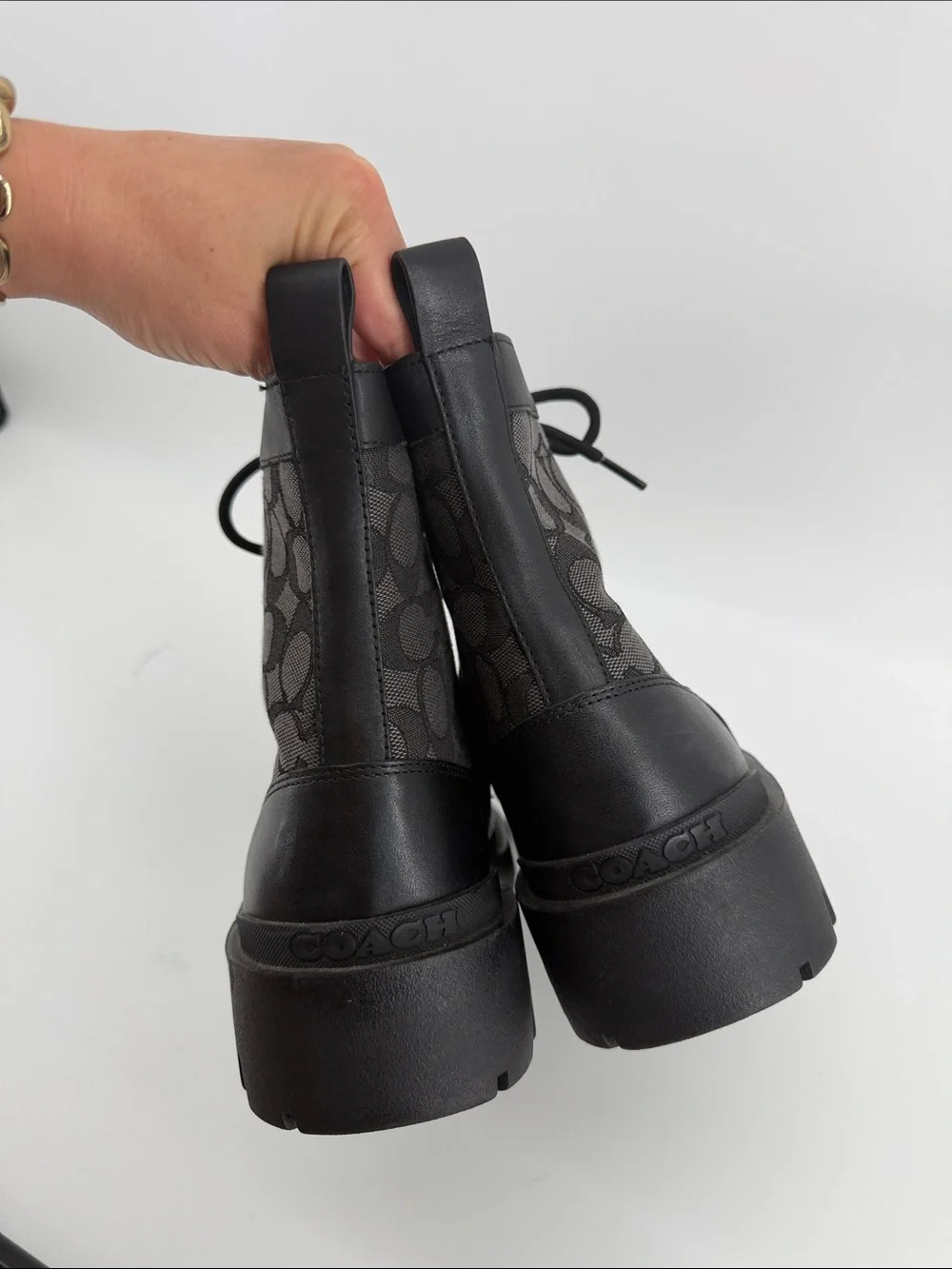 Coach Men's CitySole Leather and Signature Jacquard Boot 9.5D S69